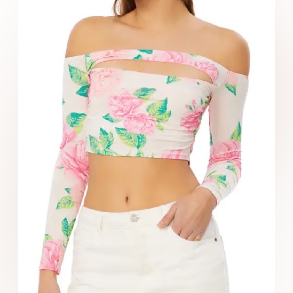 🔵 NWT AFRM Giovanni Floral Print Off the Shoulder Top